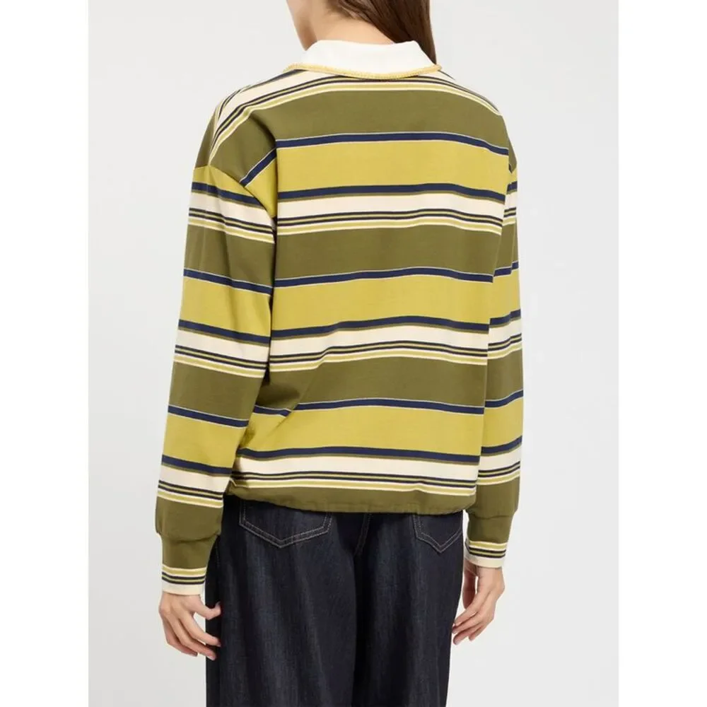 Twinset U&B Women Twinset U&B Striped Cotton Long-Sleeve Polo With A Relaxed Fit